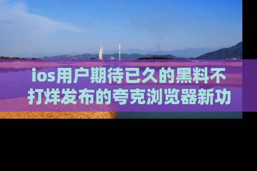 ios用户期待已久的黑料不打烊发布的夸克浏览器新功能上线啦！