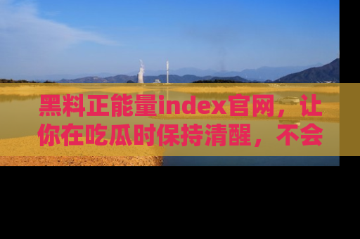 黑料正能量index官网，让你在吃瓜时保持清醒，不会轻易迷路