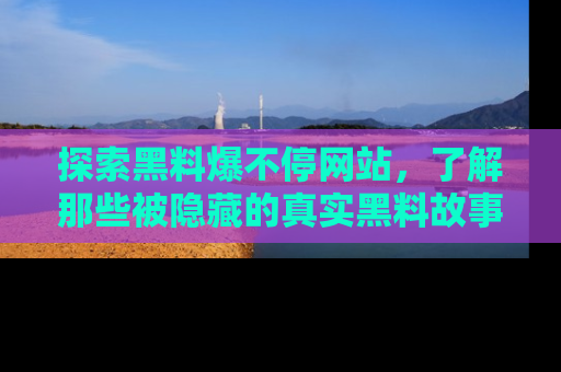 探索黑料爆不停网站，了解那些被隐藏的真实黑料故事